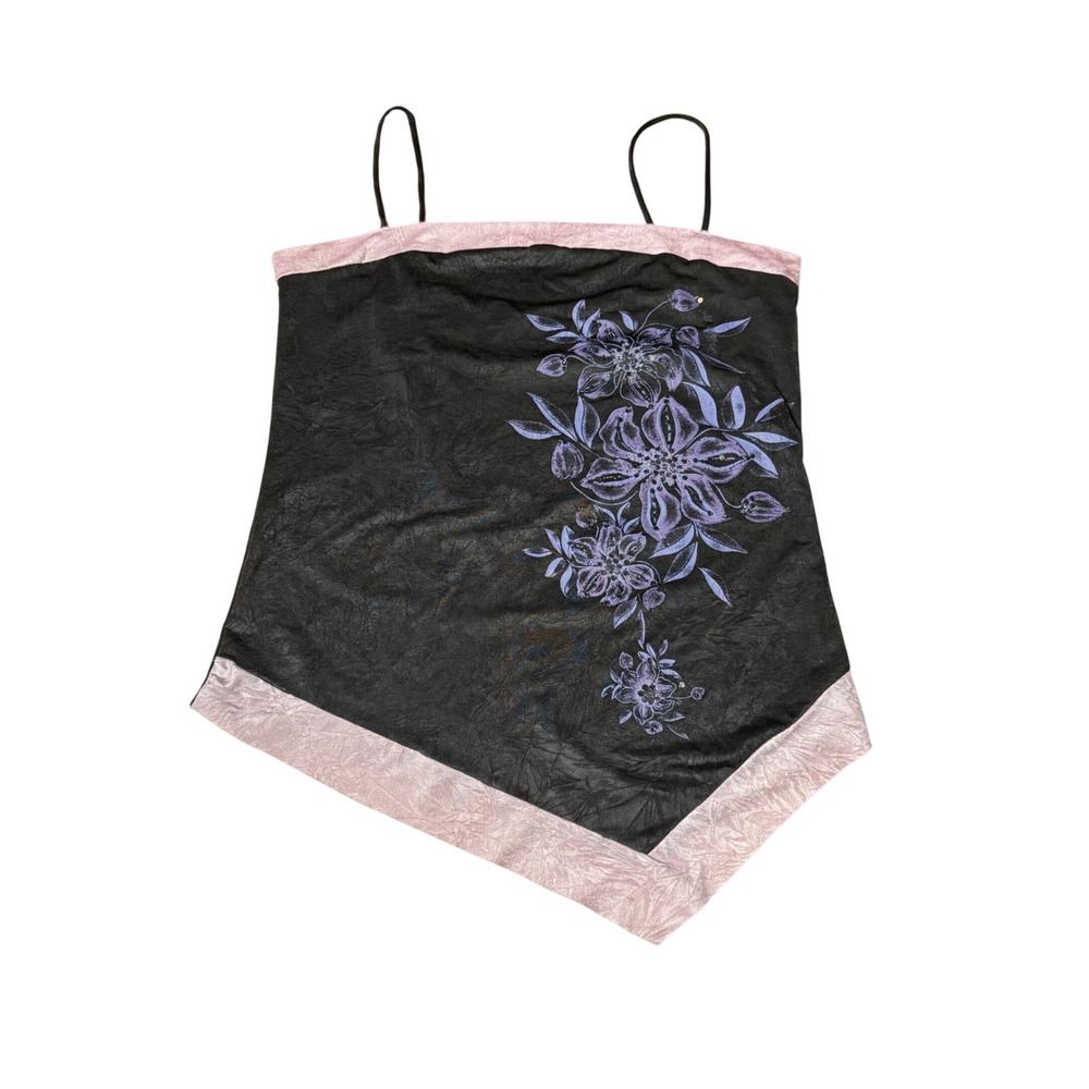 Body Central Y2K Asymmetrical Top Floral